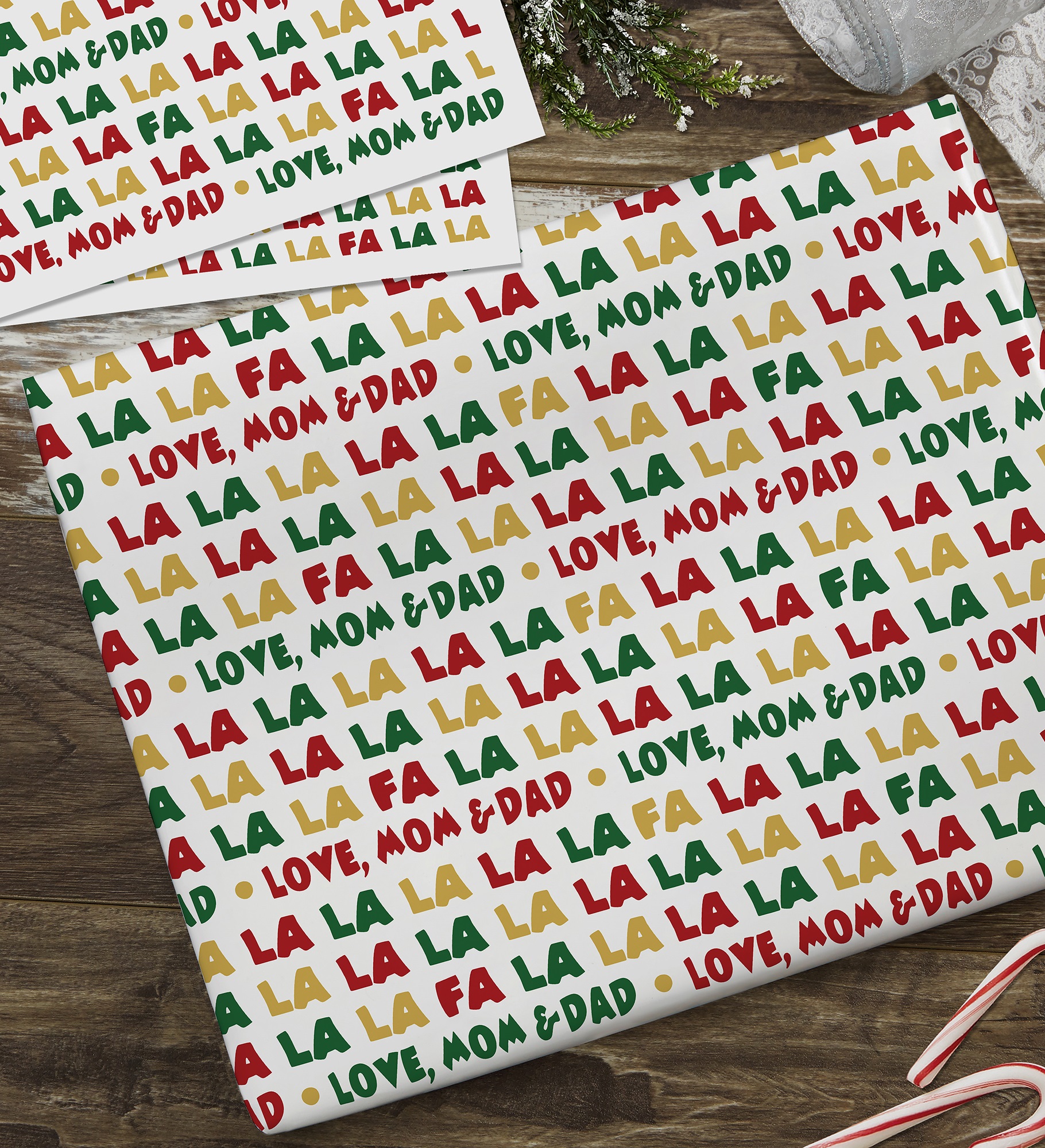 Fa La La Personalized Wrapping Paper